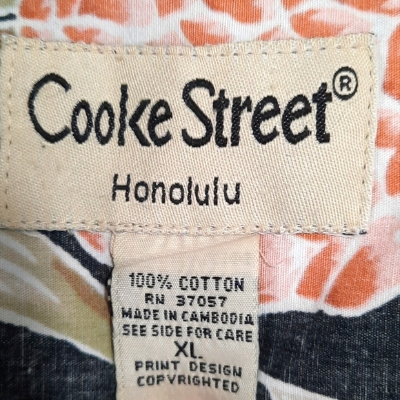 Cooke Street Hawaiin Button Up Collared Mens Shirt - Picture 2 of 4